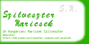 szilveszter maricsek business card